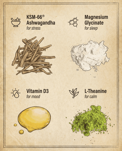 SuperCalm KSM Stress Relief Powdered Drink Tea Mix - Sleep Better and Increase Energy with Balanced Cortisol - ThriveMarket Health