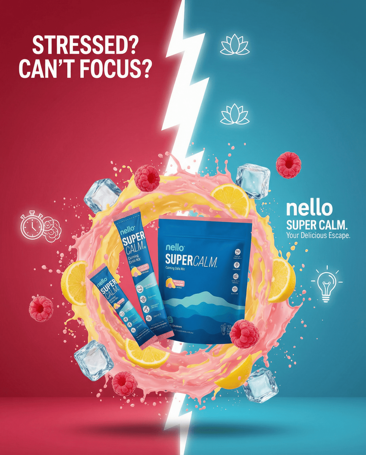 SuperCalm KSM Stress Relief Powdered Drink Tea Mix - Sleep Better and Increase Energy with Balanced Cortisol - ThriveMarket Health