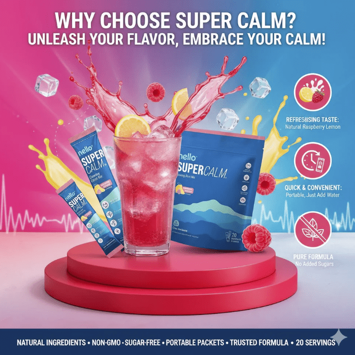 SuperCalm KSM Stress Relief Powdered Drink Tea Mix - Sleep Better and Increase Energy with Balanced Cortisol - ThriveMarket Health